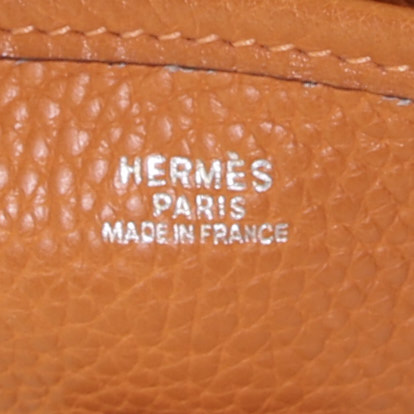 Bolso bandolera Hermes Evelyne modelo pequeño en cuero togo naranja - Detail D3