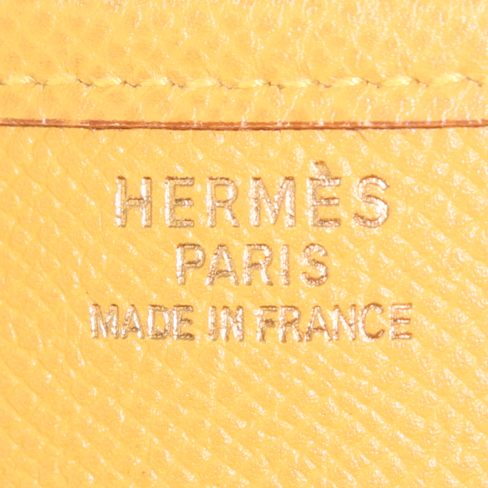 Borsa a tracolla Hermes Evelyne modello grande in pelle Courchevel Jaune d'Or - Detail D3