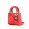 Dior Lady Dior mini handbag in pink leather cannage - 00pp thumbnail