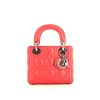 Dior Lady Dior mini handbag in pink leather cannage - 360 thumbnail