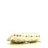 Borsa Fendi Baguette in tela beige verde e rosa con perle ricamate e pelle beige - Detail D4 thumbnail
