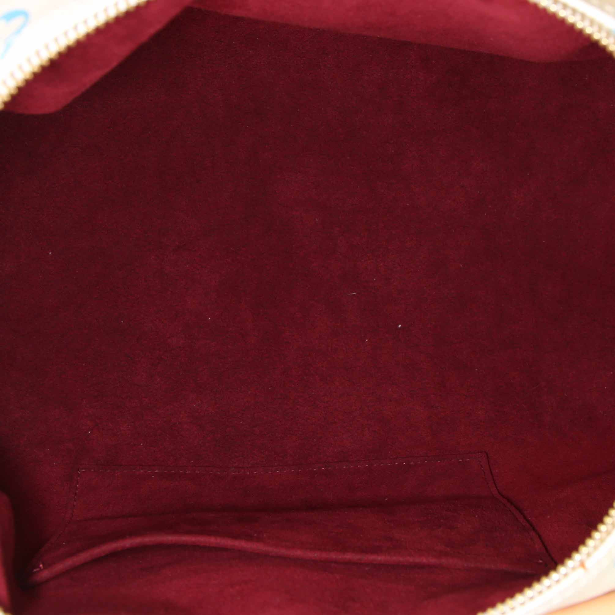 Sac à main Louis Vuitton Speedy Editions Limitées en toile monogram multicolore et blanche et cuir naturel - Detail D2