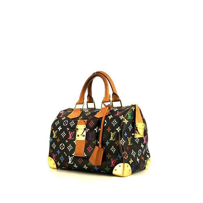 Louis Vuitton  Speedy Editions Limitées handbag  in multicolor and black monogram canvas  and natural leather - 00pp