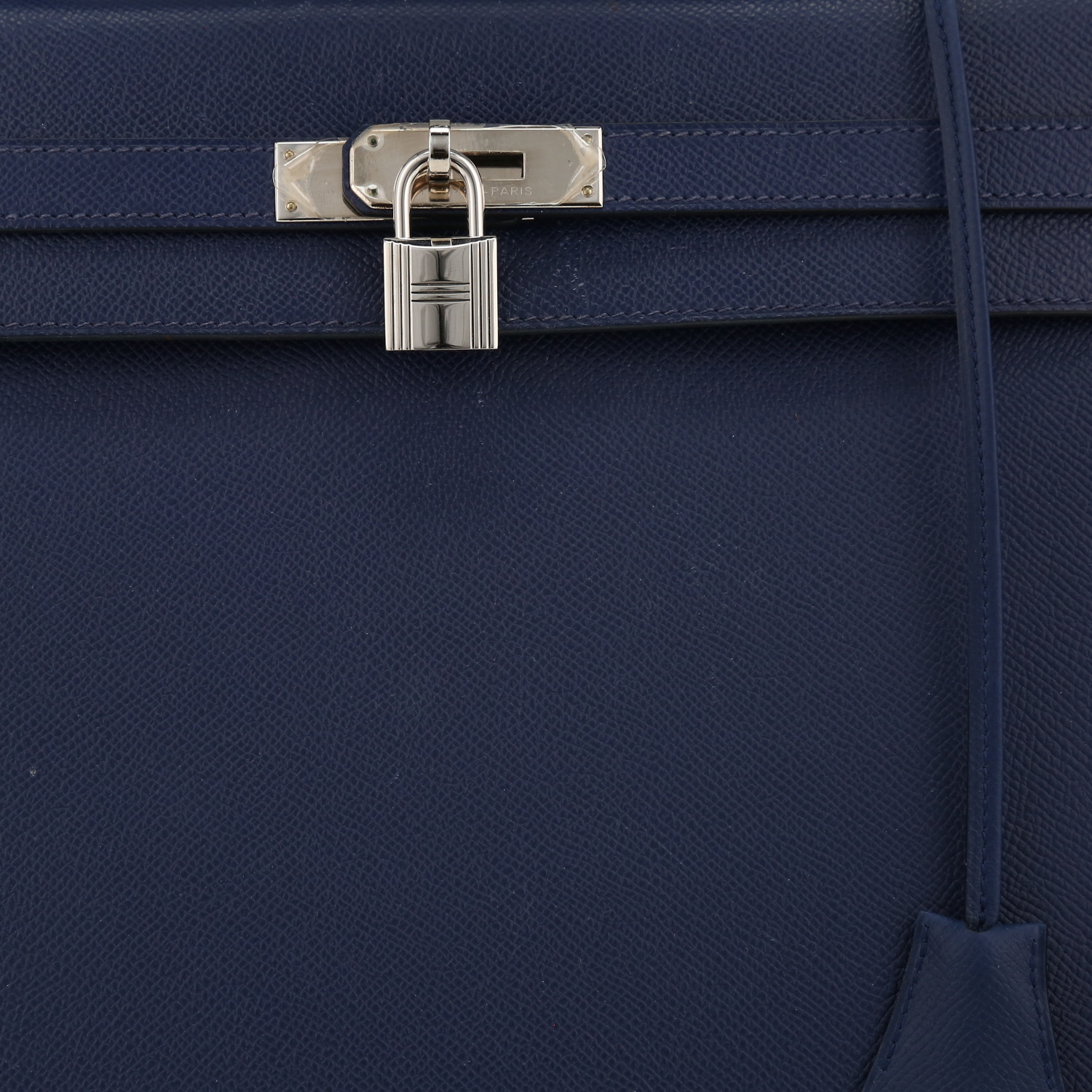 Borsa Hermès  Kelly 35 cm in pelle Epsom blu Zaffiro - Detail D1