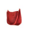 Hermes Evelyne medium size shoulder bag in red grained leather - 00pp thumbnail