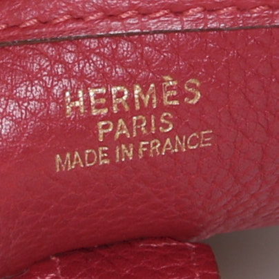 Borsa a tracolla Hermes Evelyne media in pelle martellata rossa - Detail D3