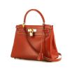 Bolso de mano Hermès Kelly 28 cm en cuero box rojo ladrillo - 00pp thumbnail