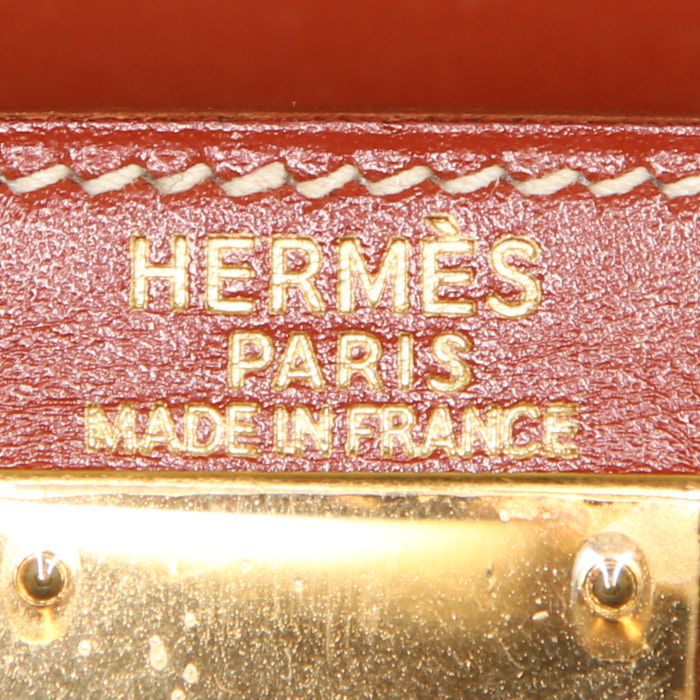 Borsa Hermès Kelly 28 cm in pelle box rosso mattone - Detail D4
