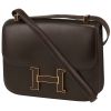 Bolso de mano Hermes Hermes Constance en cuero box marrón chocolate y esmalte marrón - 00pp thumbnail