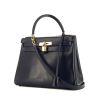 Hermès Kelly 28 cm handbag in blue box leather - 00pp thumbnail