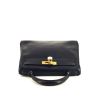 Hermès Kelly 28 cm handbag in blue box leather - 360 Front thumbnail