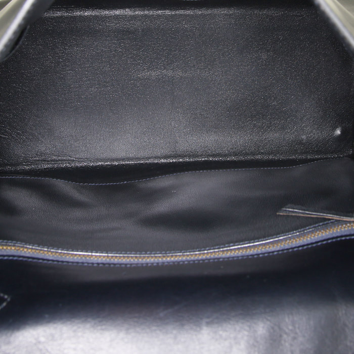 Hermès Kelly 28 cm handbag in blue box leather - Detail D3