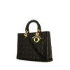 Dior Lady Dior handbag in black leather cannage - 00pp thumbnail
