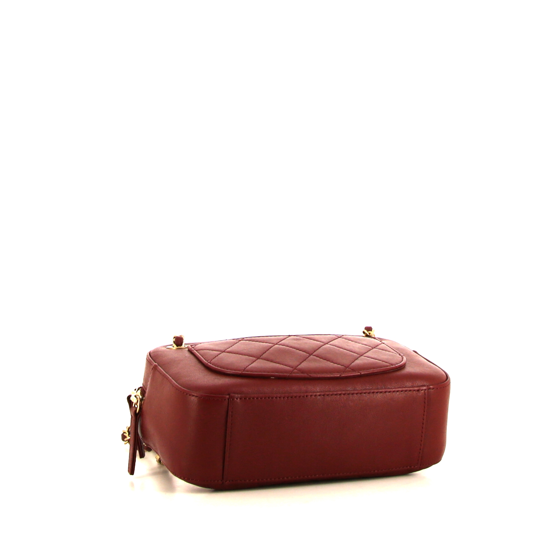 Chanel Camera handbag in red quilted leather - Detail D5