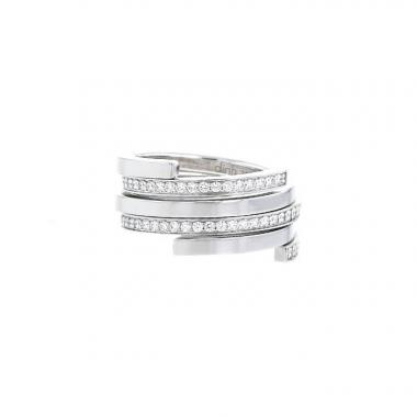 Dinh Van Spirale medium model ring in white gold and diamonds
