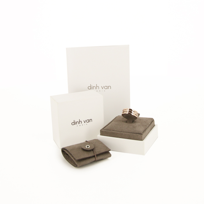 Dinh Van Pulse medium model ring in pink gold and diamonds - Detail D2