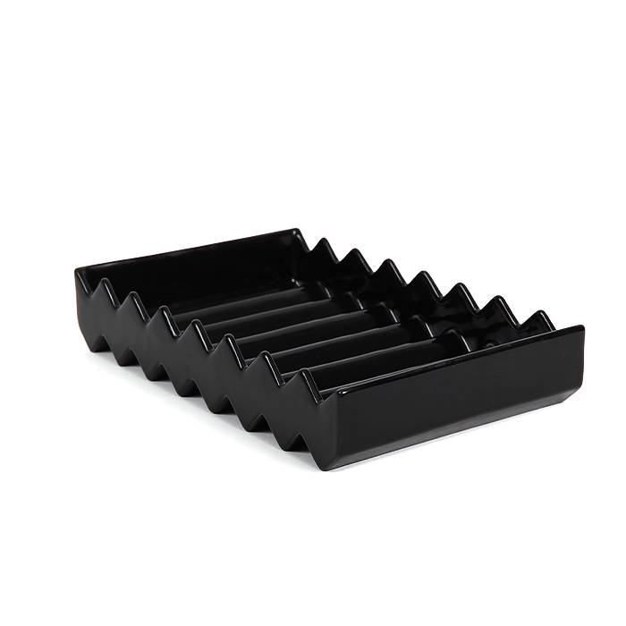 Ettore Sottsass, "Y24" pin-tray from the Yantra series, in black enamelled ceramic, EAD edition, signed, around 1990 - 00pp