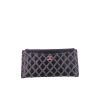 Chanel pouch in blue quilted leather - 360 thumbnail