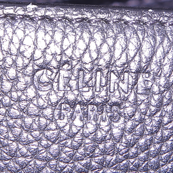 Sac à main Celine Phantom en cuir grainé noir - Detail D3
