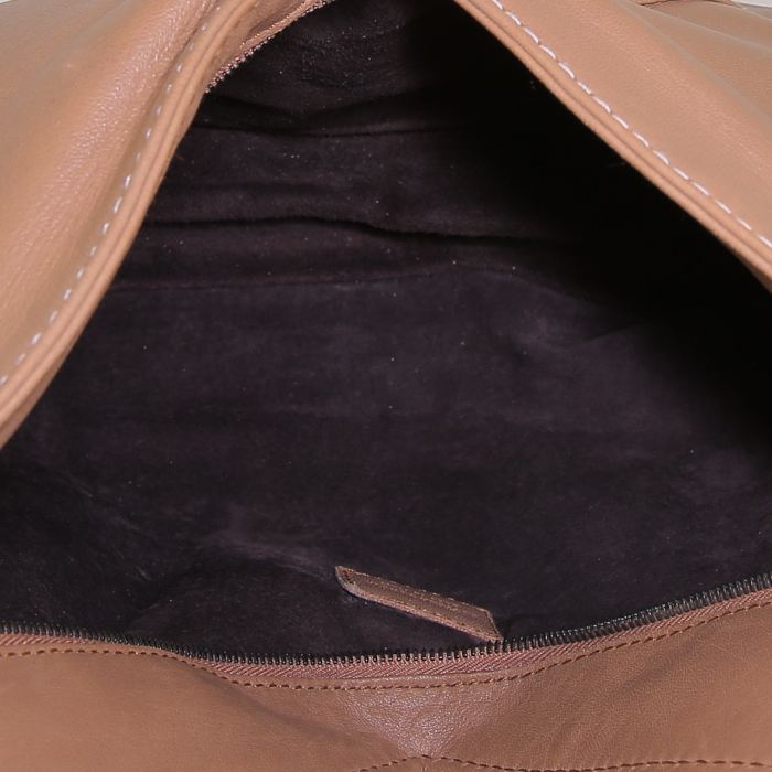 Sac à main Bottega Veneta en cuir beige - Detail D2