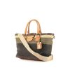 Prada handbag in khaki, beige and brown raphia and beige leather - 00pp thumbnail