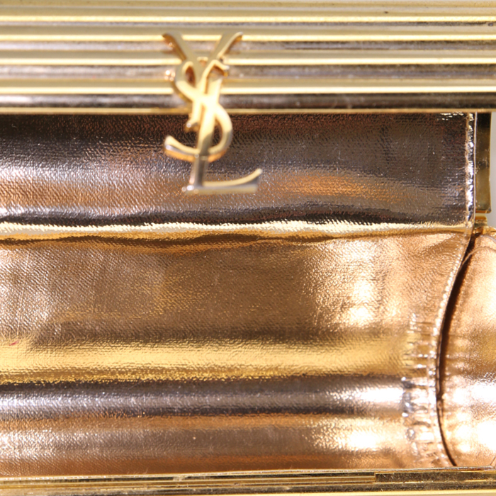 Bolso bandolera Saint Laurent Opyum Box en plexiglás dorado - Detail D2