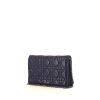 Bolso bandolera Dior Cannage en cuero acolchado azul oscuro - 00pp thumbnail