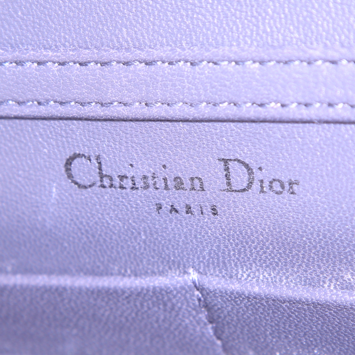 Sac bandoulière Dior Cannage en cuir matelassé bleu-foncé - Detail D4