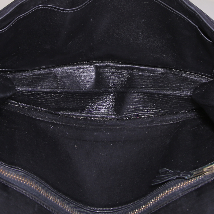 Hermès Vintage pouch in black suede - Detail D2