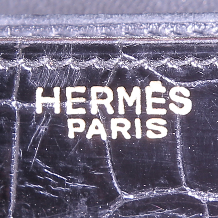 Bolso para llevar al hombro Hermès Cordeliere en cocodrilo negro - Detail D3