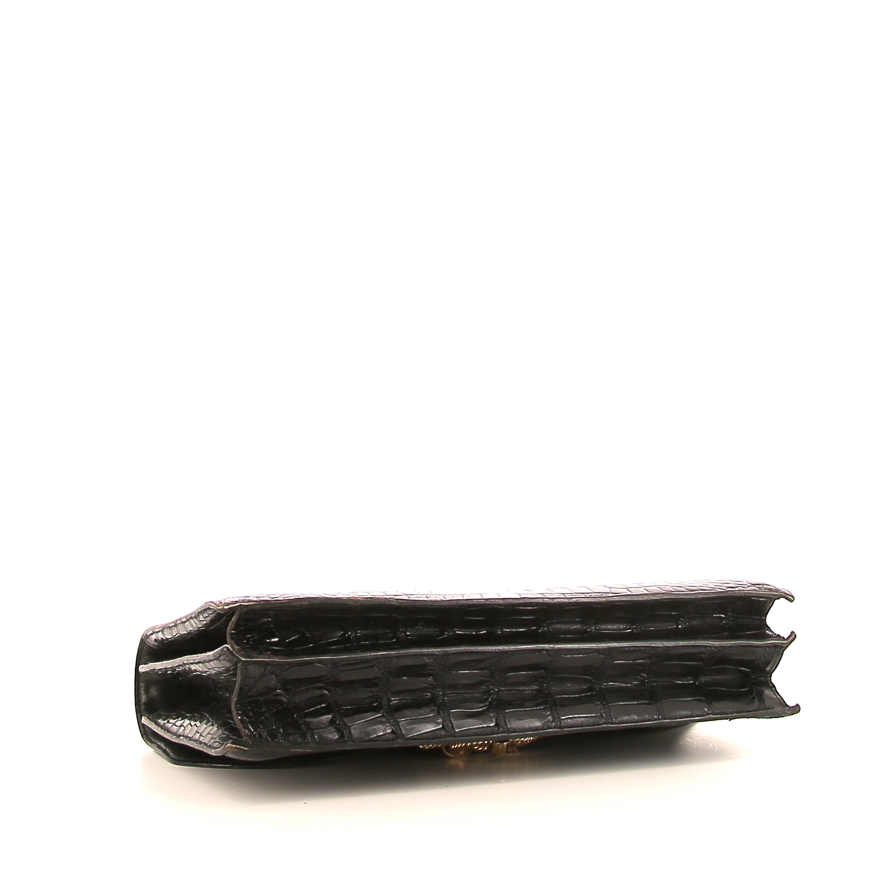 Bolso para llevar al hombro Hermès Cordeliere en cocodrilo negro - Detail D4