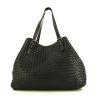 Shopping bag Bottega Veneta Cabat in pelle intrecciata nera - 360 thumbnail
