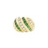 Vintage 1960's boule ring in yellow gold,  diamonds and emerald - 00pp thumbnail