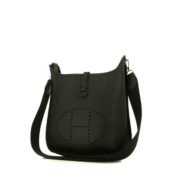 Balenciaga Black Leather Air Round Circle Shoulder Handbag Purse Crossbody