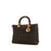 Dior Lady Dior large model handbag in brown canvas cannage - 00pp thumbnail