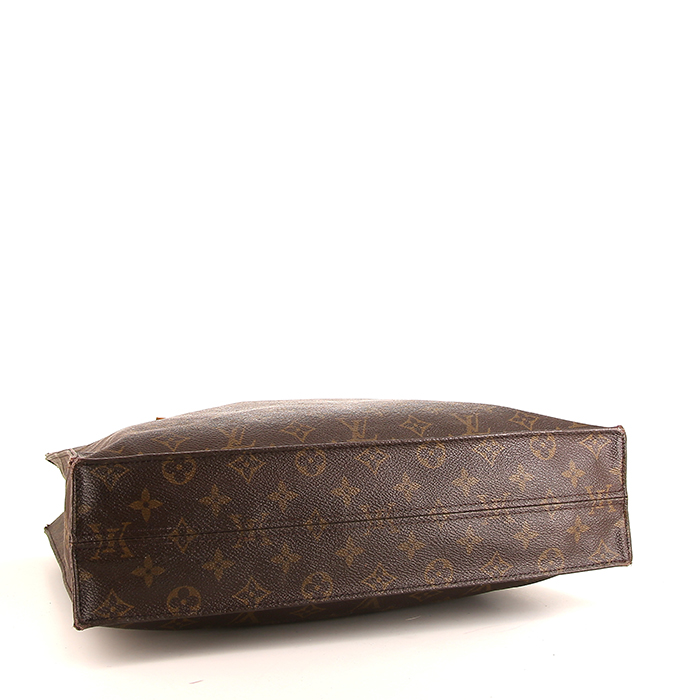 Louis Vuitton Sac Plat handbag in monogram canvas and natural leather - Detail D4