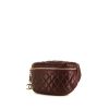 Bolsito-cinturón Chanel Vintage en cuero acolchado color burdeos - 00pp thumbnail