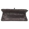 Chanel 2.55 mini handbag in silver quilted canvas - Detail D1 thumbnail