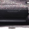 Chanel 2.55 mini handbag in silver quilted canvas - Detail D2 thumbnail