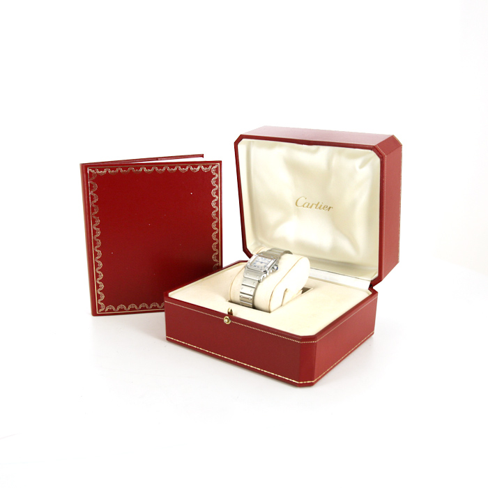 Cartier Santos watch in stainless steel Ref:  1565 Circa  2000 - Detail D2