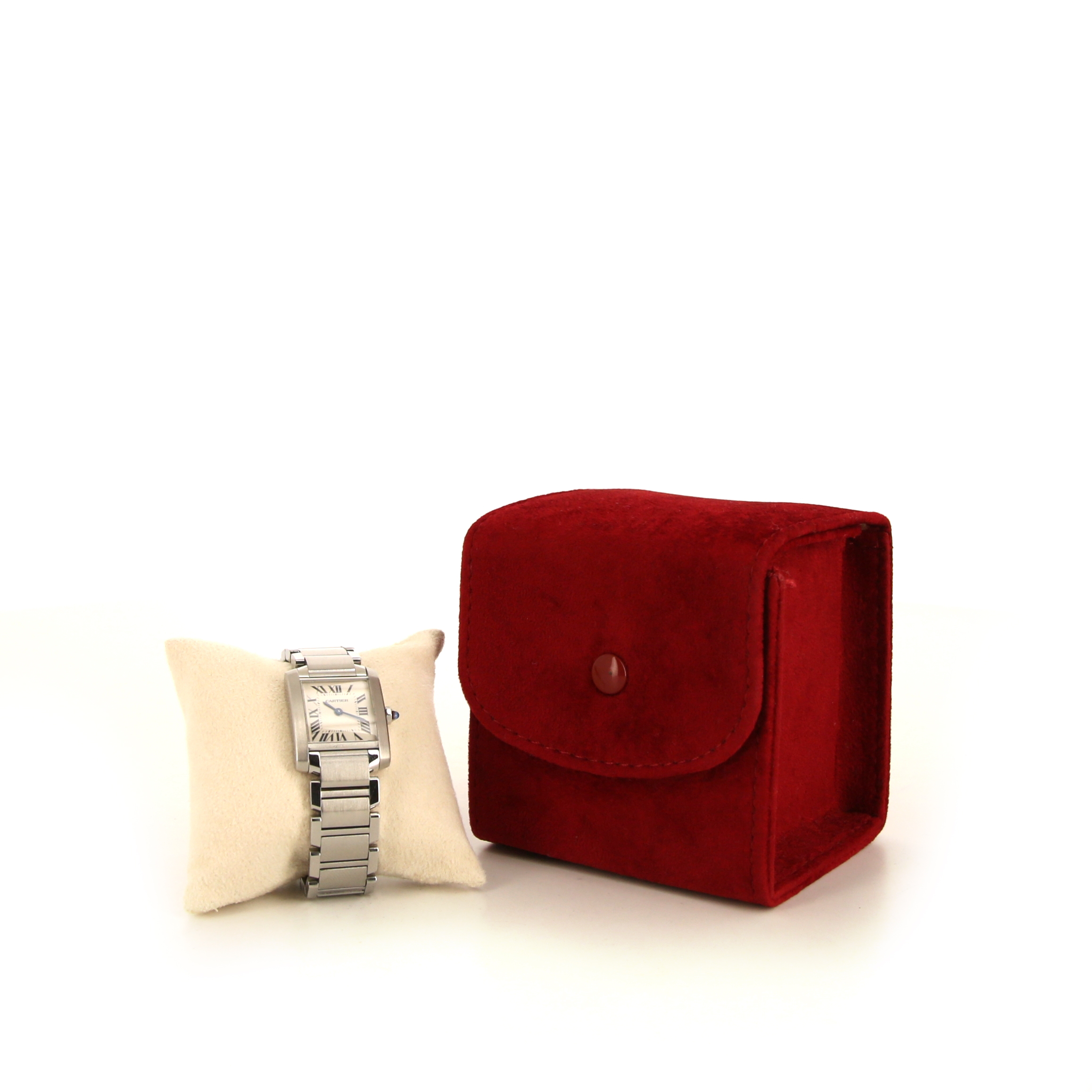 Cartier Tank Française watch in stainless steel Ref:  2384 Circa  2000 - Detail D2