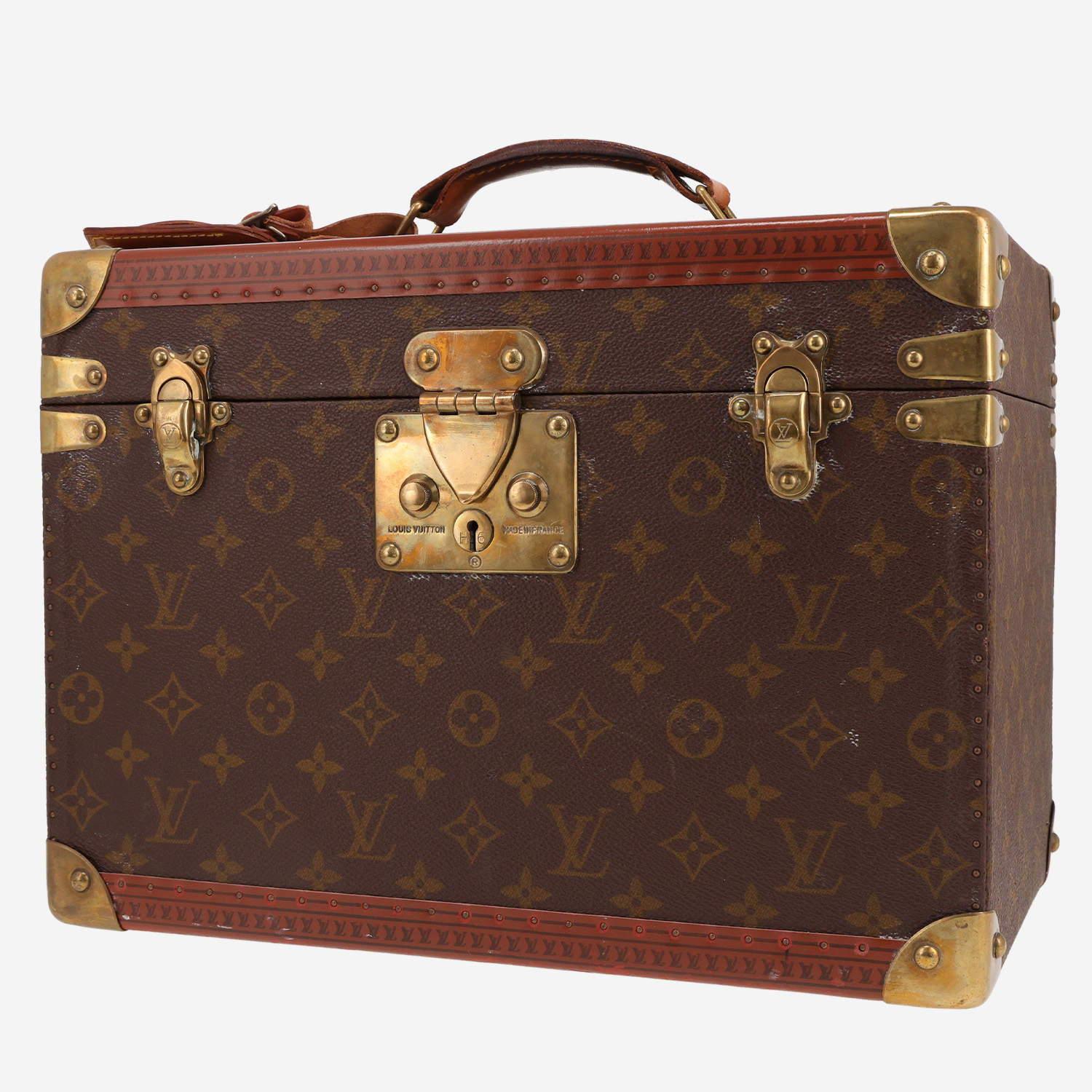 Louis Vuitton Boîte à flacons vanity case in brown monogram canvas and brown lozine (vulcanised fibre)
