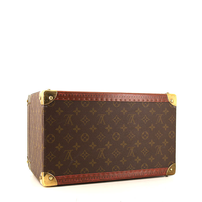 Louis Vuitton Boîte à flacons vanity case in brown monogram canvas and brown lozine (vulcanised fibre) - Detail D4