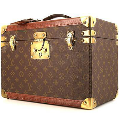 Bauletto Louis Vuitton in tela monogram cerata marrone e gialla