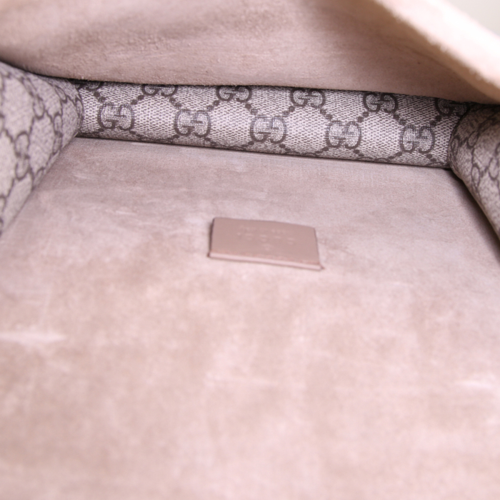 Borsa Gucci Dionysus in tela monogram cerata beige e tessuto scamosciato beige - Detail D3