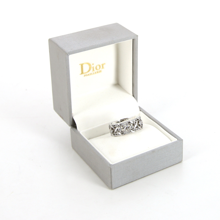 Anello Dior My Dior modello medio in oro bianco e diamanti - Detail D2