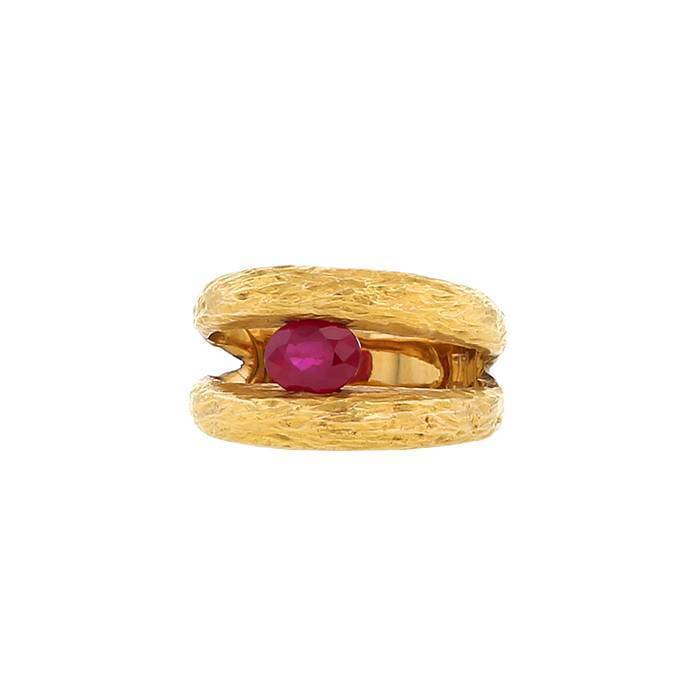 Jean Mahie 1970'S Ring In Yellow Gold And Ruby