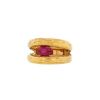 Vintage Jean Mahie 1970's ring in yellow gold and ruby - 00pp thumbnail