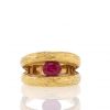 Vintage Jean Mahie 1970's ring in yellow gold and ruby - 360 thumbnail