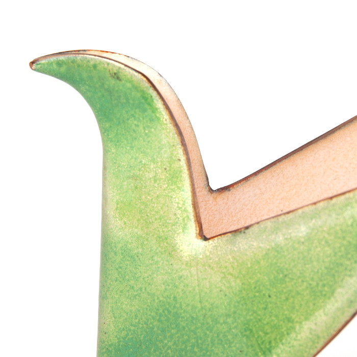 Gio Ponti, "Uccello", sculpture in enamel on copper, realized by Paolo De Poli studio, signed by the enameller, model designed in the 1950's - Detail D1
